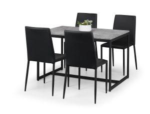 Staten Table and 4 Black Jazz Chairs