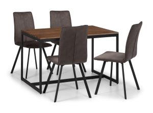 Tribeca Walnut and 4 Monroe Chairs