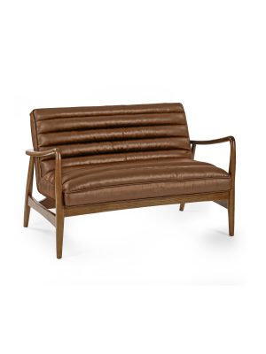 Marshall 2 Seater Sofa - Brown Faux Leather