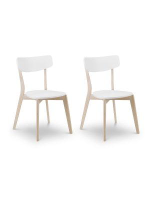 Set Of 2 Casa Dining Chairs White/Oak