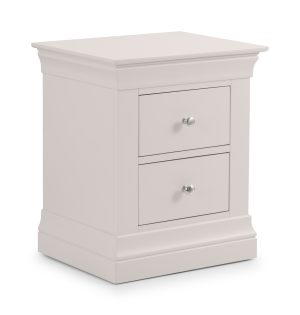 Clermont 2 Drawer Bedside - Light Grey