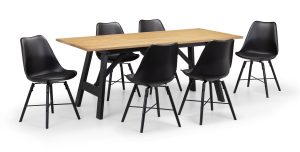 Hockley Table and 6 Black Kari Chairs