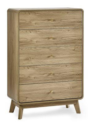 Ingrid 5 Drawer Chest Oak