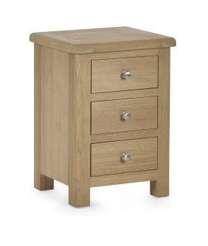 Memphis Limed Oak 3 Drawer Bedside