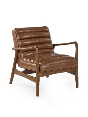 Marshall Accent Chair - Brown Faux Leather