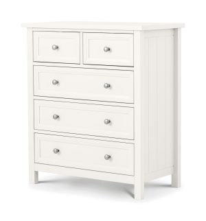 Maine 3 + 2 Drawer Chest - Surf White