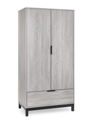Bali 2 Door 1 Drawer Wardrobe - Grey Oak