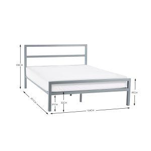 Soto Metal Bed 120Cm - Silver