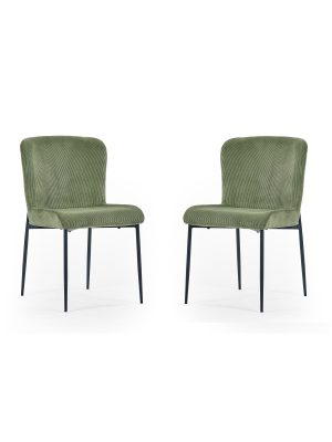 Set of 2 Leonie Dining Chairs - Green