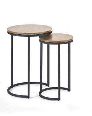 Tribeca Round Nesting Side Tables Sonoma Oak