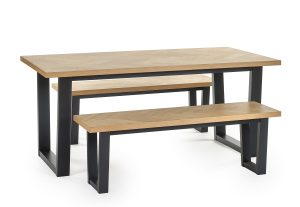 Hilton Dining Table and 2 Hilton Benches