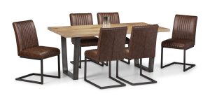 Brooklyn Oak Rectangular Table and 6 Brown Brooklyn Chairs