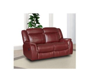 Burgundy Red Leather Gel Reclining 2 Seater CLIFTON