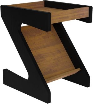 NAPLES Z SIDE TABLE BLACK AND PINE EFFECT 300 302 057 2