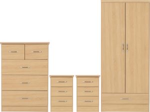 NEVADA 2 DOOR 1 DRAWER WARDROBE BEDROOM SET SONOMA OAK EFFECT 2021 100 108 027 01 scaled 1