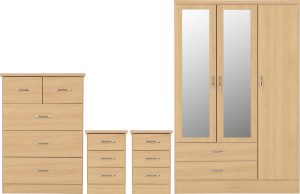 NEVADA 3 DOOR 2 DRAWER WARDROBE BEDROOM SET SONOMA OAK EFFECT 2021 100 108 034 01 scaled 1