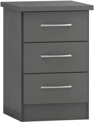 NEVADA 3 DRAWER BEDSIDE 3D EFFECT GREY 2021 100 103 080 3