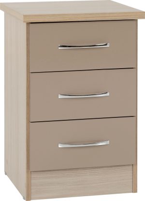 NEVADA 3 DRAWER BEDSIDE OYSTER GLOSSLIGHT OAK EFFECT VENEER 2019 01 100 103 052 scaled 1