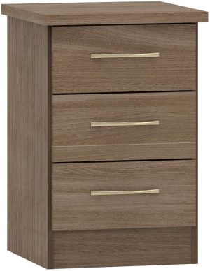 NEVADA 3 DRAWER BEDSIDE RUSTIC OAK EFFECT 2021 100 103 065 F 1