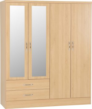 NEVADA 4 DOOR 2 DRAWER WARDROBE SONOMA OAK EFFECT 2020 01 100 101 102 scaled 1