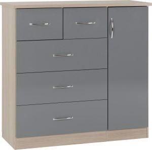 Nevada 5 Drawer Low Wardrobe