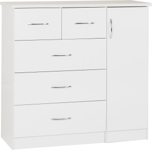 NEVADA 5 DRAWER LOW WARDROBE WHI