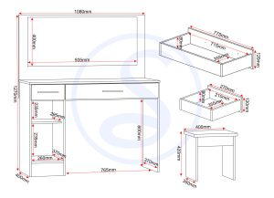 Nevada Vanity/Dressing Table Set