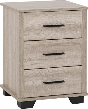 OLIVER 3 DRAWER BEDSIDE LIGHT OAK EFFECT 2023 100 103 099 01