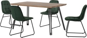 QUEBEC STRAIGHT LUKAS DINING SET MEDIUM OAK EFFECTEMERALD GREEN VELVET 2021 400 401 246 scaled 1