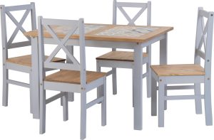 SALVADOR 14 TILE TOP DINING SET GREY SLATE DISTRESSED WAXED PINE 400 401 173 scaled 1