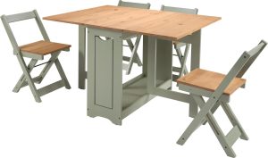 SANTOS BUTTERFLY DINING SET X4 CHAIRS GREENDISTRESSED WAXED PINE 2024 400 401 322 F02 scaled 1