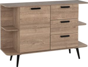 SAXTON 1 DOOR 3 DRAWER SIDEBOARD MID OAK EFFECTGREY 2023 400 405 041 01 scaled 1
