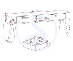 Saxton 2 Drawer TV Unit