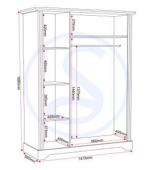 Toledo 3 Door Wardrobe