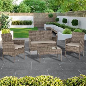 WILLOW 4PC GARDEN SET GREY RATTANGREY FABRICCLEAR GLASS 2024 700 701 002 14