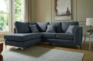 Mayfair main 2 corner chaise palladium graphite