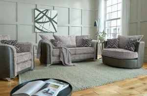 Richmond 3 seater plus 1 plus swivel chair whisper silver